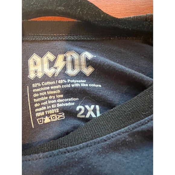 ACDC Mens T Shirt Retro 2XL Long Sleeve Band Music Salute Colorblock Cannon - Picture 2 of 9